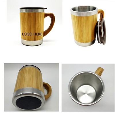 Stainless Steel Bamboo Mug