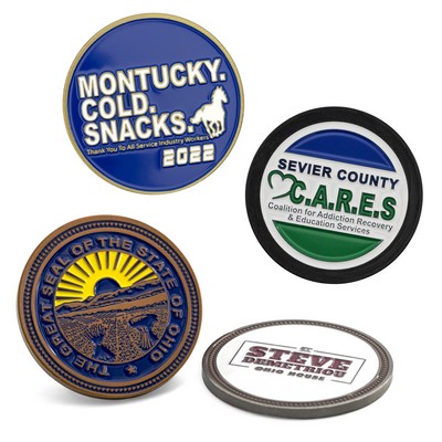 Die Struck Challenge Coin Economy Iron (2")