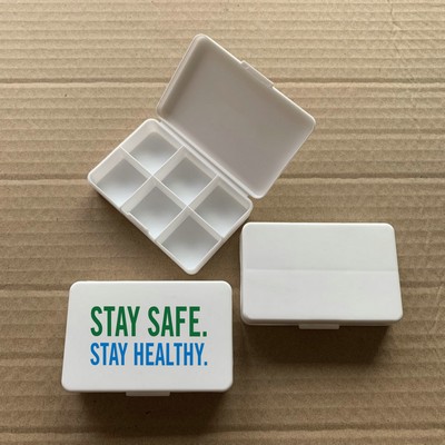 6 Compartments Rectangular Pill Box