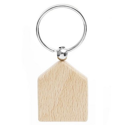 House Wood Keychain