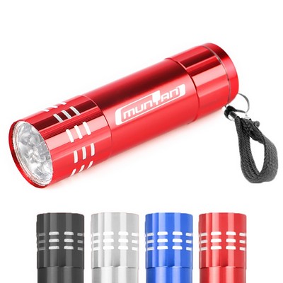 Aluminum 9 LED Flashlight w/ Strap