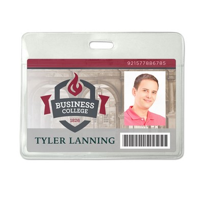 Horizontal Vinyl Badge Holder/Proximity Card Holder, 3.6" x 2.5"