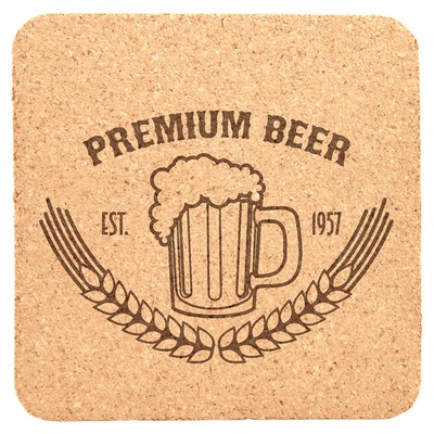 4" x 4" Square Cork Coaster