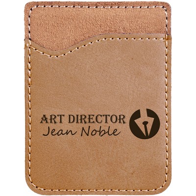 Light Brown Leatherette Phone Wallet