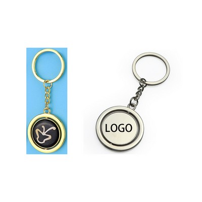 Full Color Rotatable Round Keychain