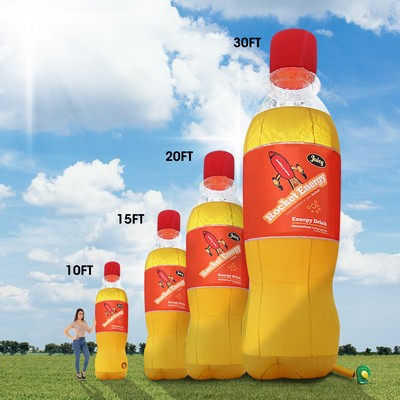 CUSTOM INFLATABLE BOTTLES 30' + 110V external blower (Economy Service 10-12 weeks)