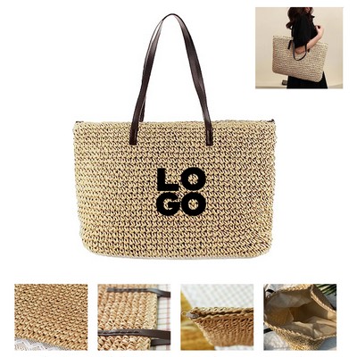 Straw Beach Tote Bag