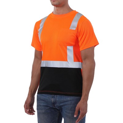 High Visibility Safety Reflective T-Shirts Quick Dry Orange