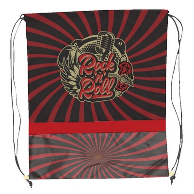 Sublimation Horizontal Multi-Panel Polyester Drawstring Bag