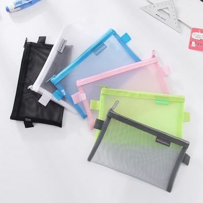 Transparent Large Capacity Mesh Pencil Pouch