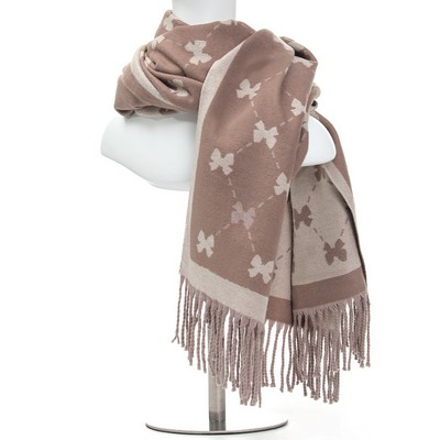 Soft Wool-Like Pashmina Scarf Fringe Shawl