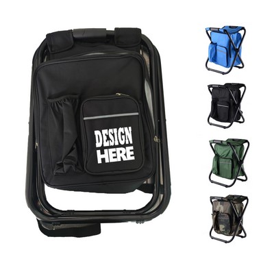 Portable Backpack Camping Chair with Cooler Insulated Bag