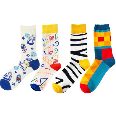 Custom Jacquard Cotton Crew Athletic Socks