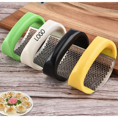 Kitchen Food Grade Stainless Steel Garlic Press/Mincer/Chopper w/Rubber Grip