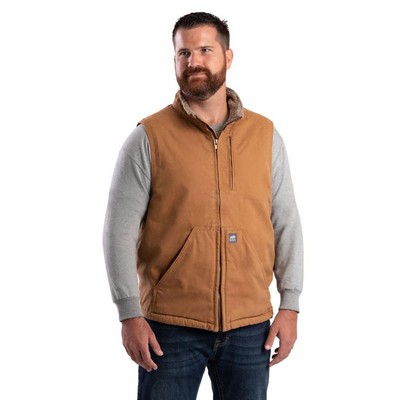 Berne Men's Heartland Sherpa-Lined Washed Duck Vest