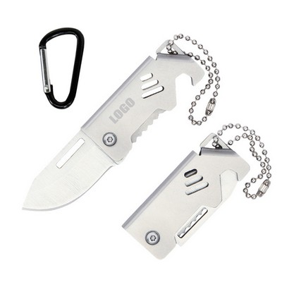 Folding Mini Metal Knife w/Carabiner