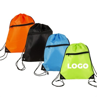 Zippered Drawstring Bag