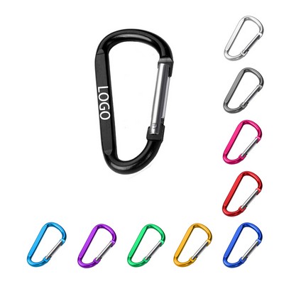 3" Aluminum Flat Type Carabiner Keychain D Shape Buckle