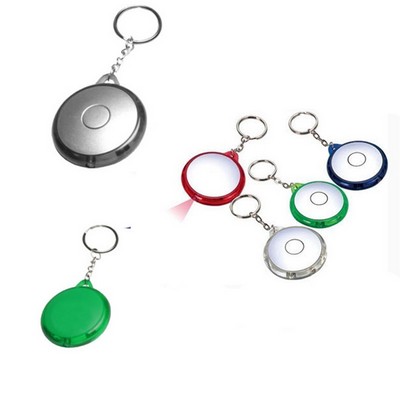 Round LED Flashlight Keychain