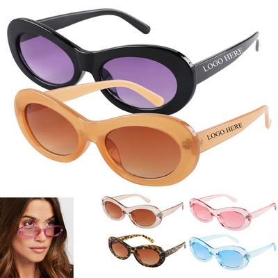 Retro Oval Frame Sunglasses