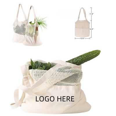 Reusable Cotton Mesh Tote Bags