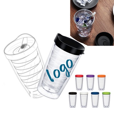 16Oz Clear Double Wall Tumbler