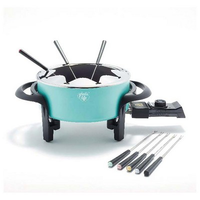 GreenLife Healthy Ceramic Turquoise Nonstick Fondue Part Set