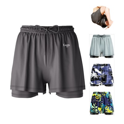 Mens Swim Trunks with Compression Liner