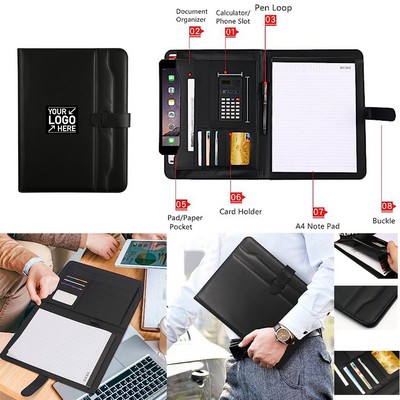 Leather Padfolio Binder A4 Portfolio