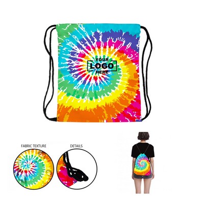 Colorful Tie-Dye Drawstring Backpack