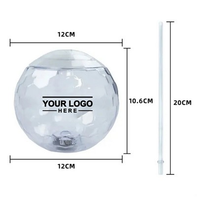 LED Ball Tumbler with Straw 20oz - Brighten Up Your Drinks