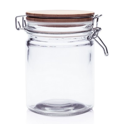 Candy Jars with Hinged Wood Lids 22 oz