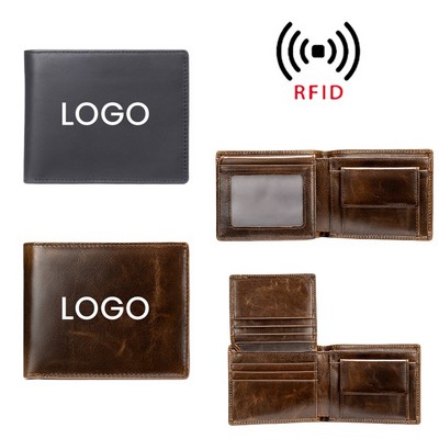 Leather Wallet With Rfid Protection