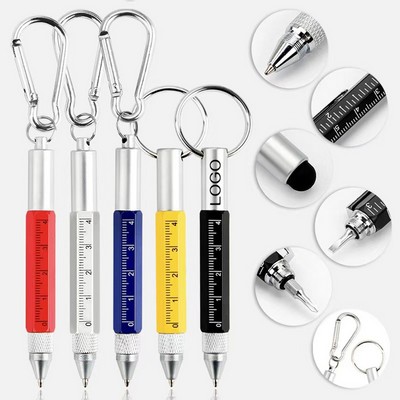 Stylus Pen With Screwdrivers, Level, Ruler, Keychain