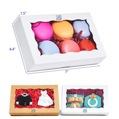 7 x 4.4 x 1.5 Inches Diy Assembly Cookie Box With Clear Window