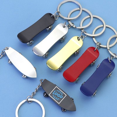 Zinc Alloy Skateboard Keychain