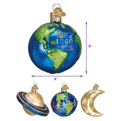 Planet Earth Outer Space Gifts Glass Blown Ornaments for Christmas Tree