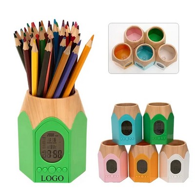 Pen Holder With Clock