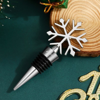 Reusable Metal Snow flake Wine Stopper Leak Proof Bottle Stopper