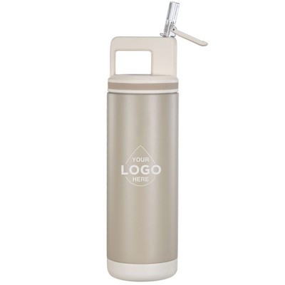 GROSCHE ALPINE Flip N Sip Insulated Water Bottle, Leakproof 20oz Bottle, Stainless Steel Flask