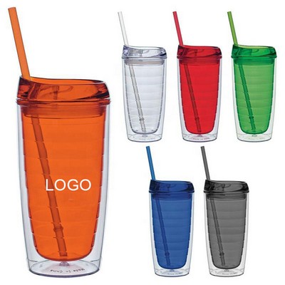 16Oz Double Wall Clear Acrylic Tumbler