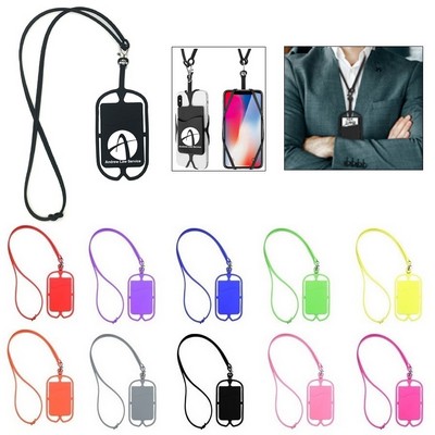 Silicone Lanyard with Phone Holder & Wallet