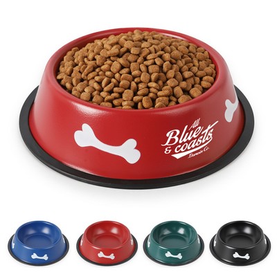 Stainless Steel Dog Bowl with Rubber Base