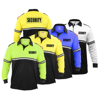 First Class Two Tone Security Long Sleeve Bike Patrol Shirt With Zipper Pocket