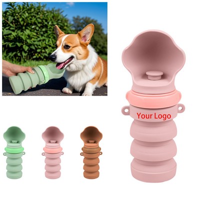 16 Oz. Foldable Silicone Pet Water Bottle