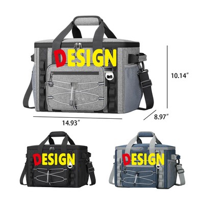 Refrigerated Bag Edge Cooler 30-40 Can Foldable Cooler Insulated Refrigerator Camping Cooler Bag