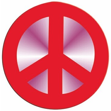 Peace Sign Acrylic Coaster w/Felt Back