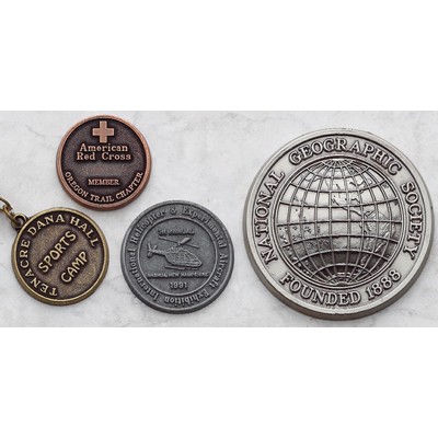 Die Cast Zinc Coins & Medallions (1 1/2" Diameter, 10 Gauge)