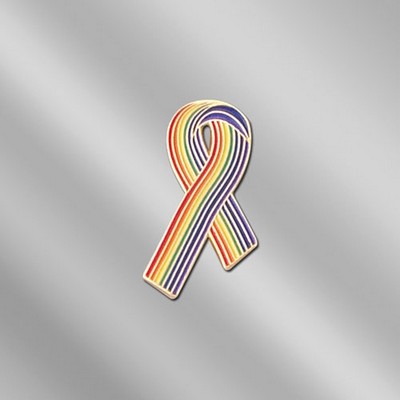 Rainbow Pride Awareness Ribbon Lapel Pin