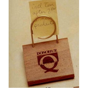 3"x3" Walnut Brass Loop Message Holder (3r)